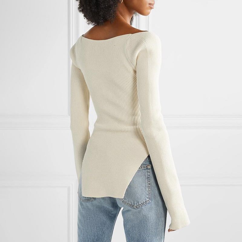 African-Style Fall/Winter Off-The-Shoulder Basic Knitting Sweater Top 16
