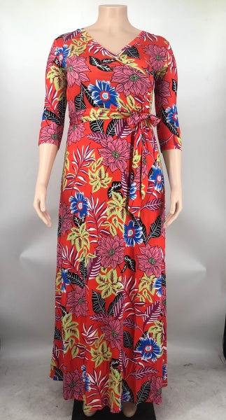Plus Size Women Casual Print Maxi Dress 10