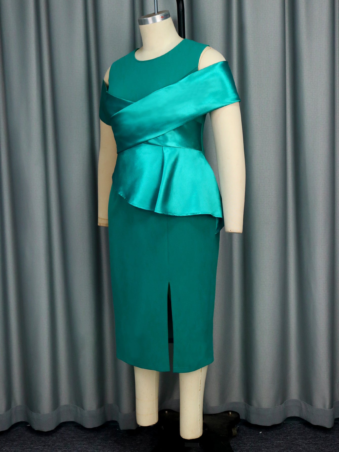 Plus Size Women Patchwork party Bodycon dress 6