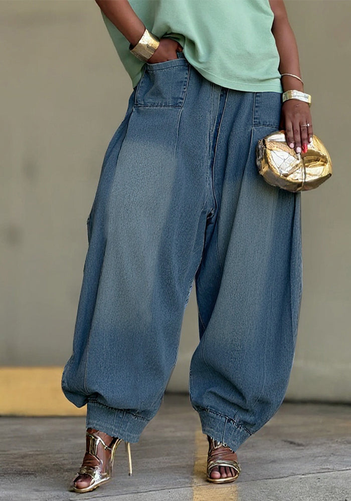 Loose Harem Wide-Leg Lantern Women's Denim Pants