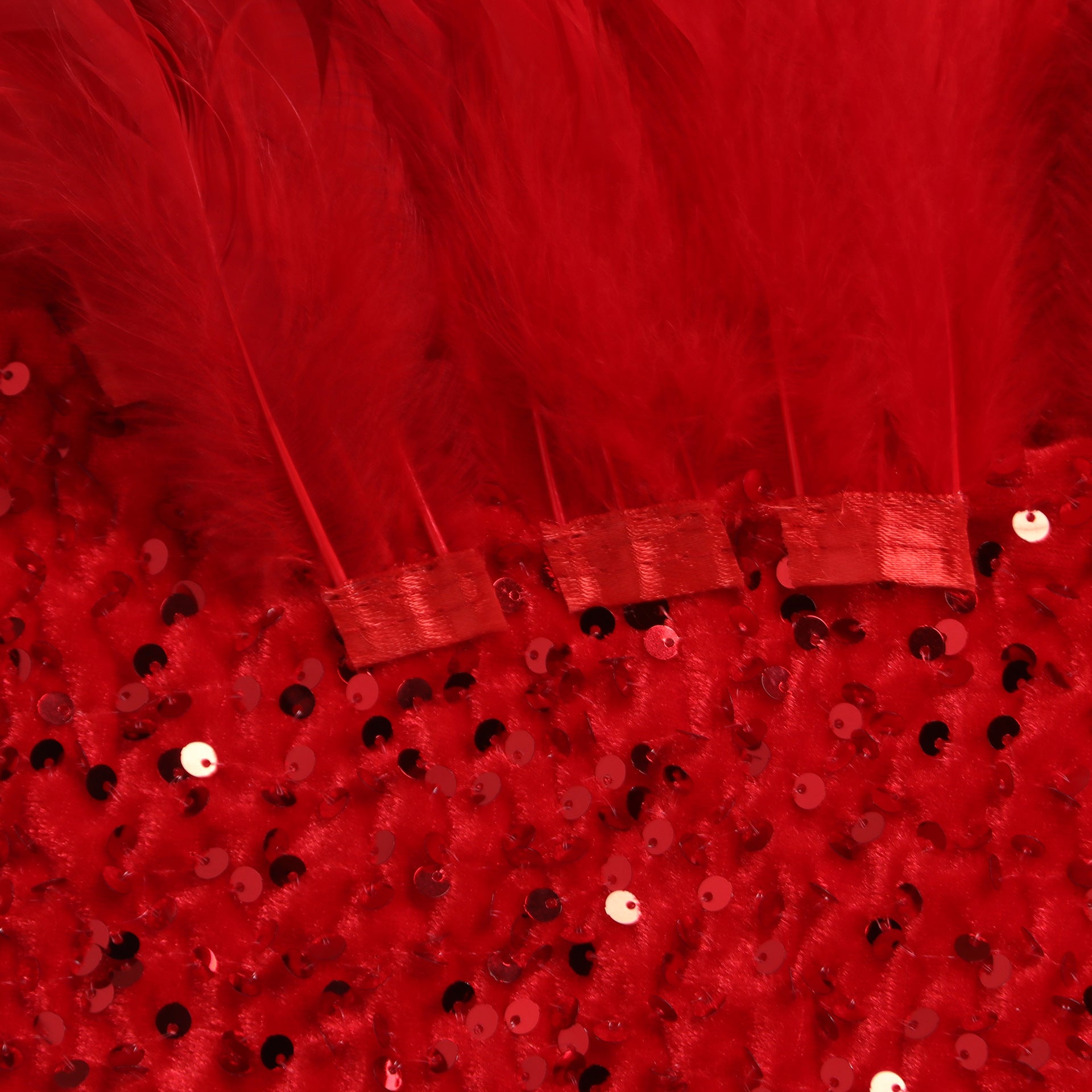 Sexy Feather Sequin Strapless Tight Fitting Slim Bodycon Dress 32