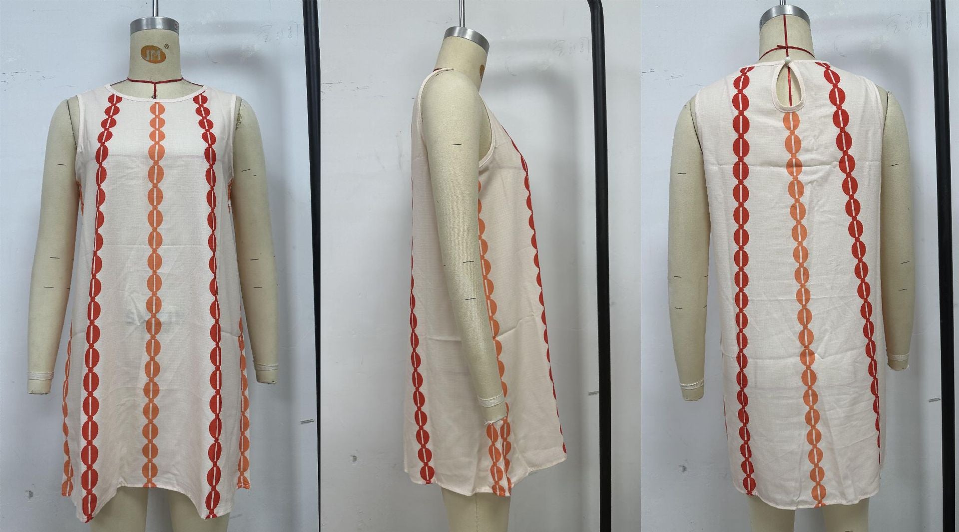 Summer Round Neck Print Casual Short Dress 12