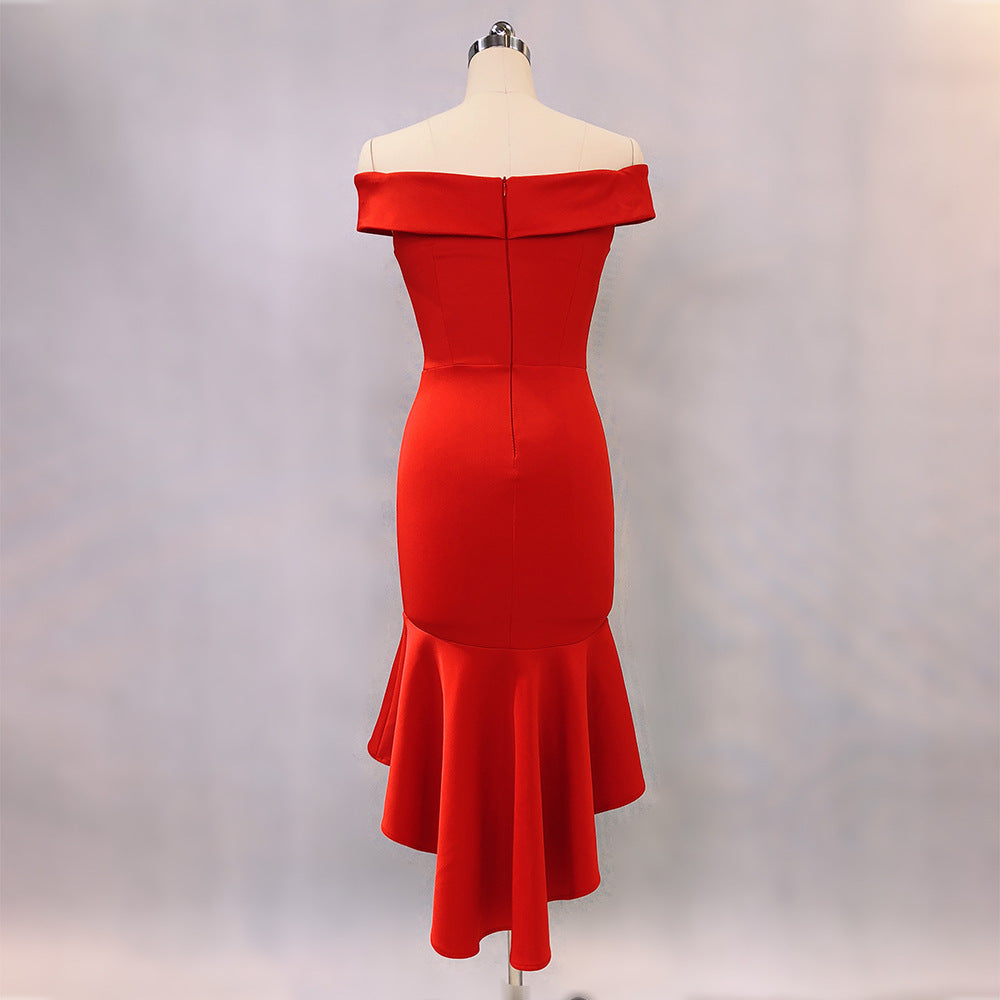 Women Elegant Maxi Off Shoulder Mermaid Evening Dress 24