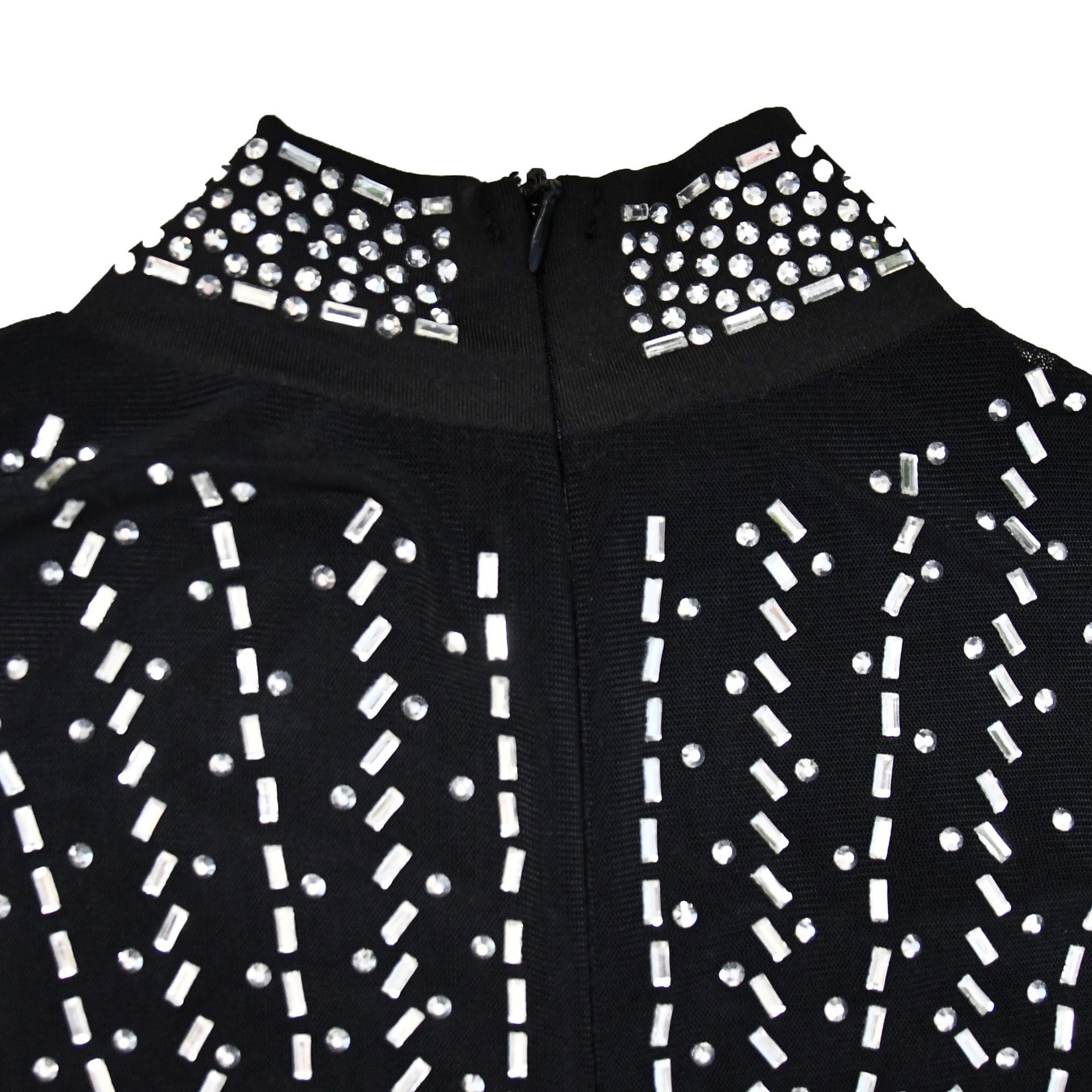 Women's Fashion Solid Color Mesh Beaded Long Sleeve Maxi Dress 28