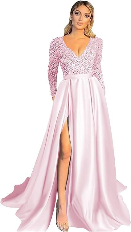 Spring Summer Party Dress Long Sequin Evening Dress（Processing time need 3-6 days） 17