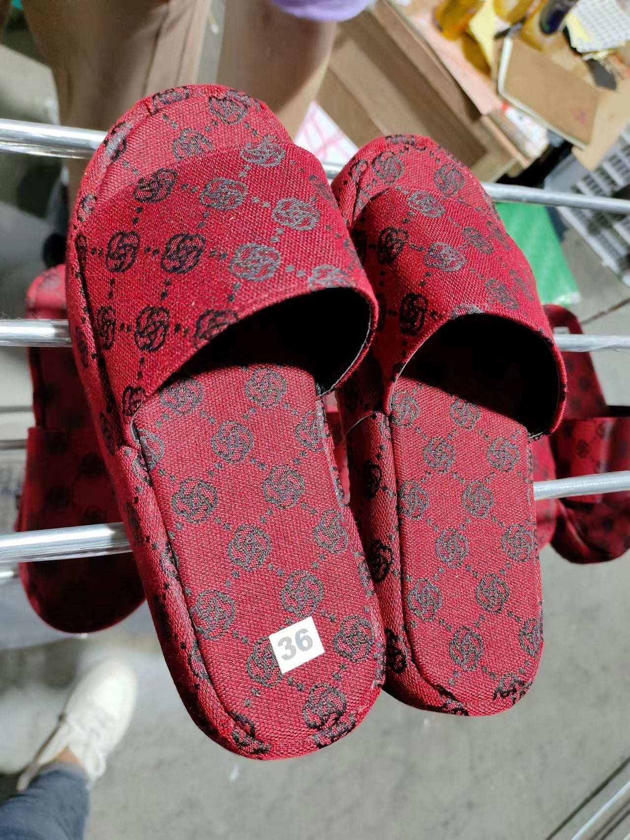 Women Plum Blossom Embroidery Platform Casual Slippers 6