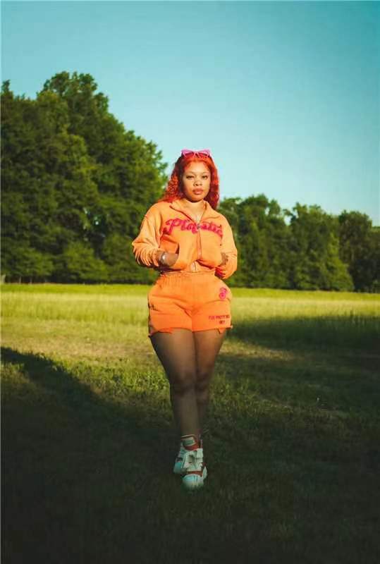 Women Letter Embroidery Long Sleeve Top and Shorts Two-Piece Set 8