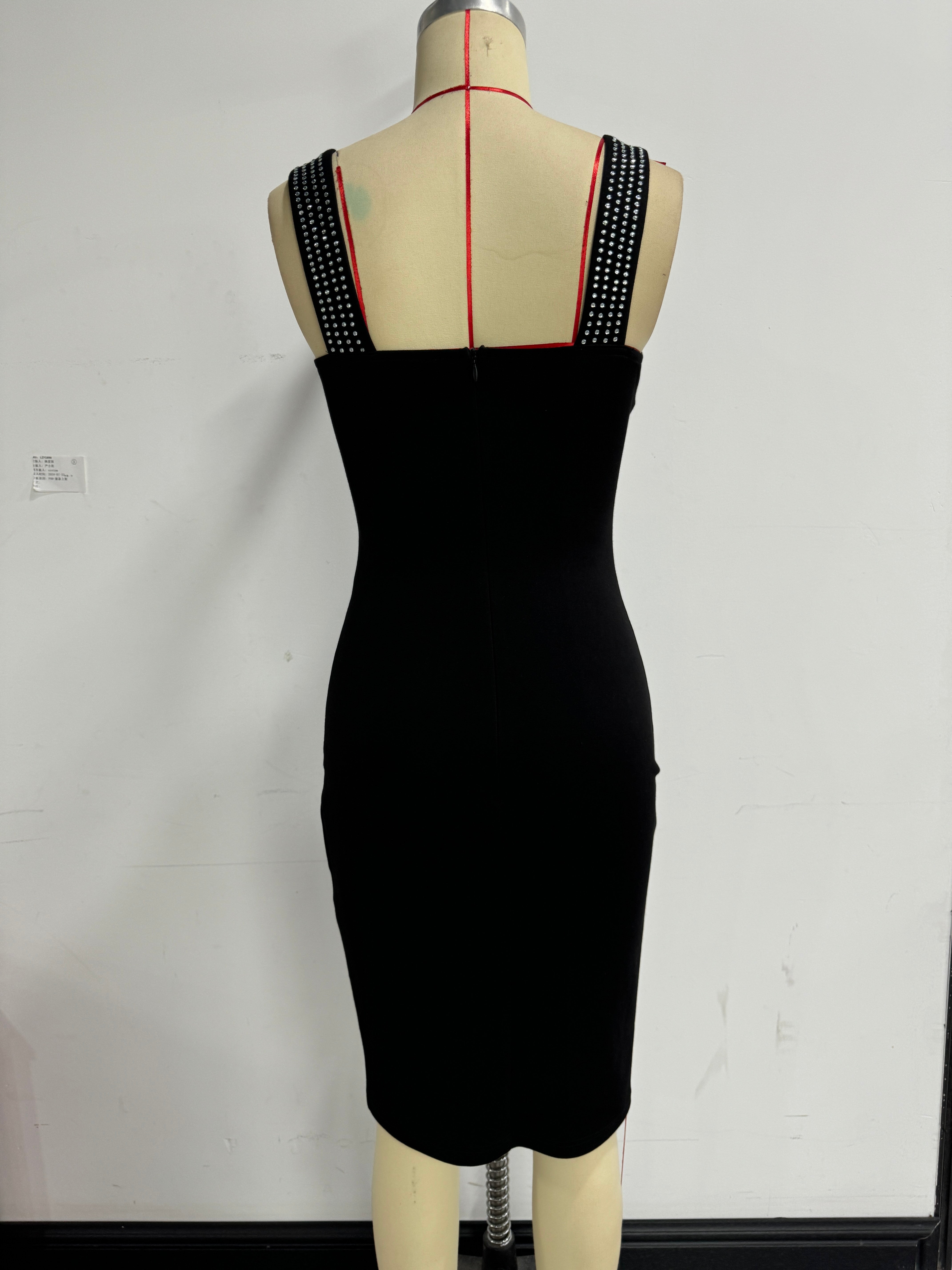 Women Low-Neck Houndstooth Dress 8