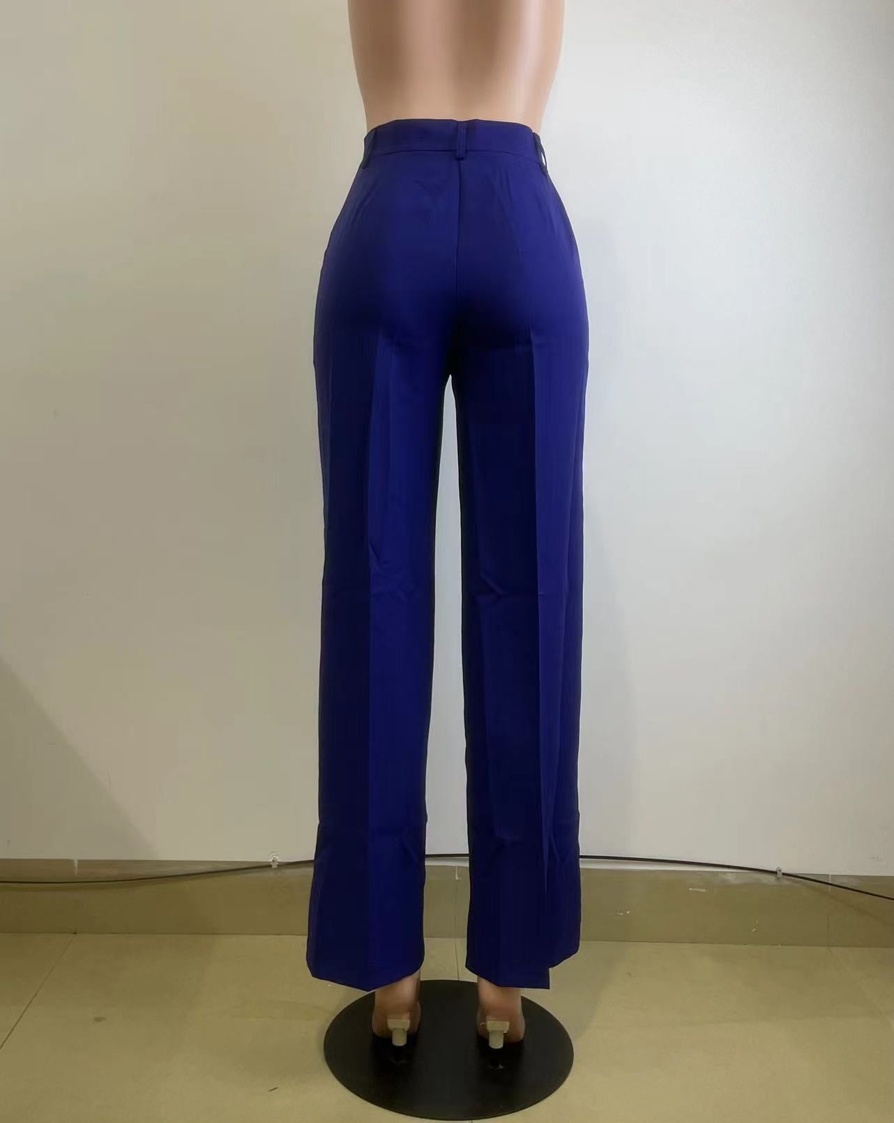 Women's Spring Autumn Winter High Waist Straight Wide Leg Casual Pants 22