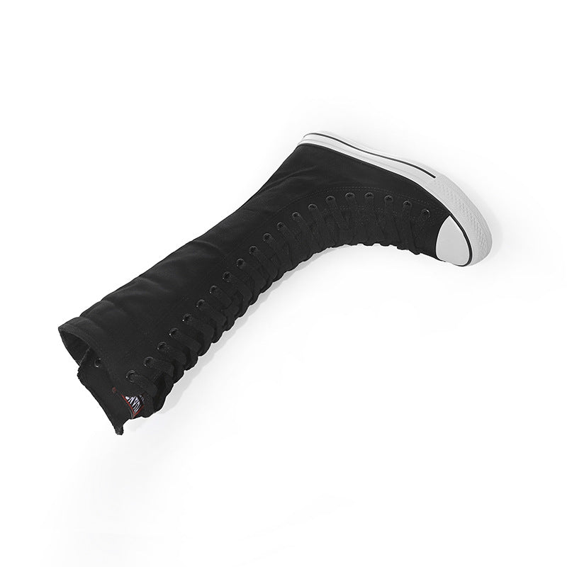 High-top canvas shoes women's inner height increase Casual shoes women's flat shoes 12