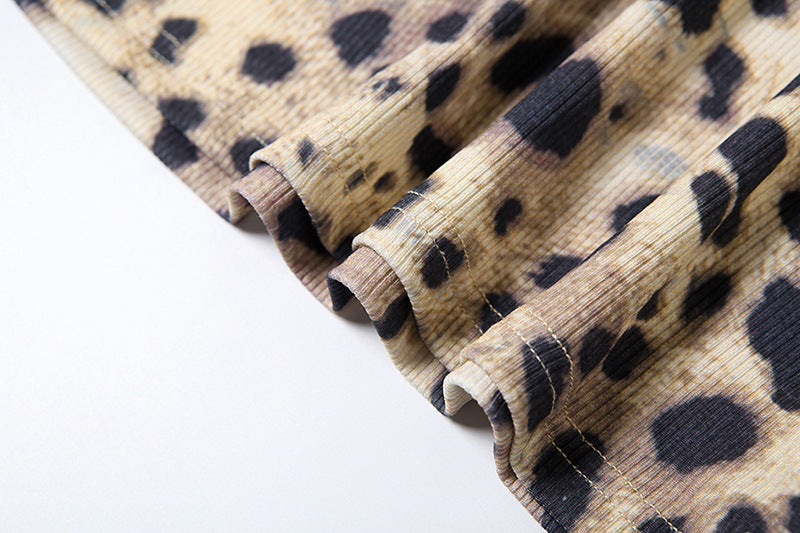 Women's Spring Leopard Print Slim Fitted Camisole and Casual Shorts Set 24