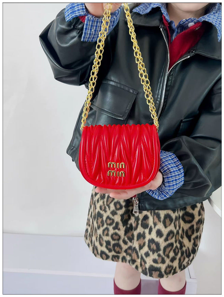 Women Mini Pleated Shell Bag Chain Bag Modern Crossbody Shoulder Bag 17