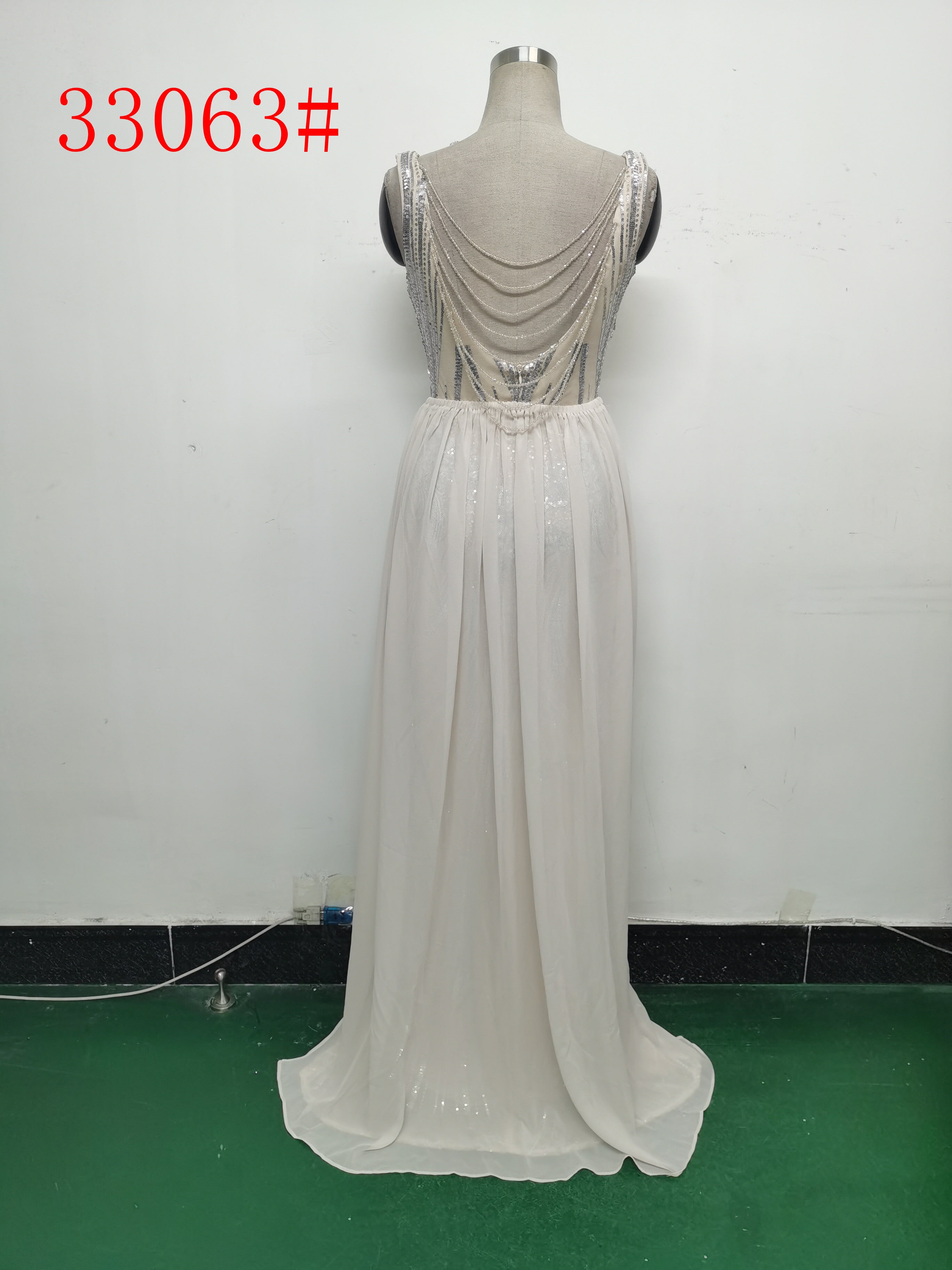 Elegant Sequin Rhinestone Chain Evening Dress 26