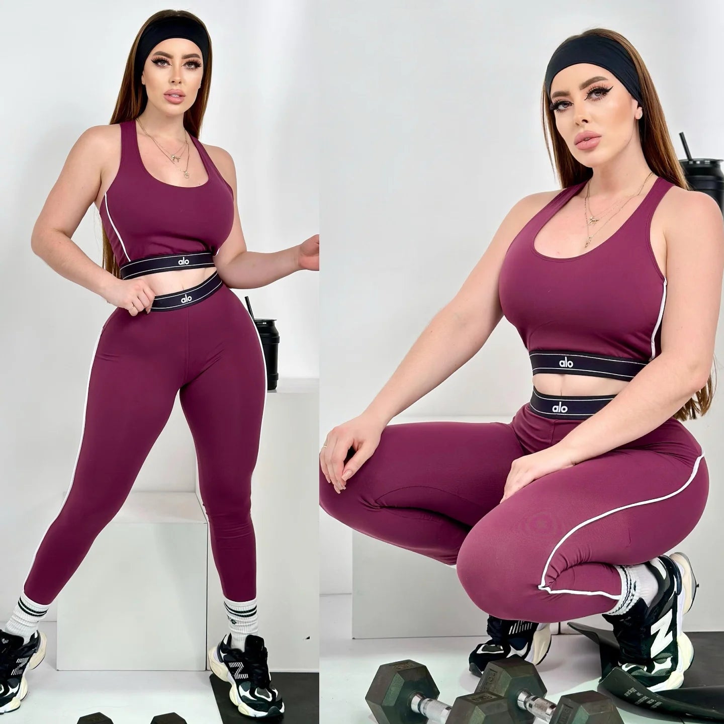 Women summer yoga sports vest and Pants two-piece set 13