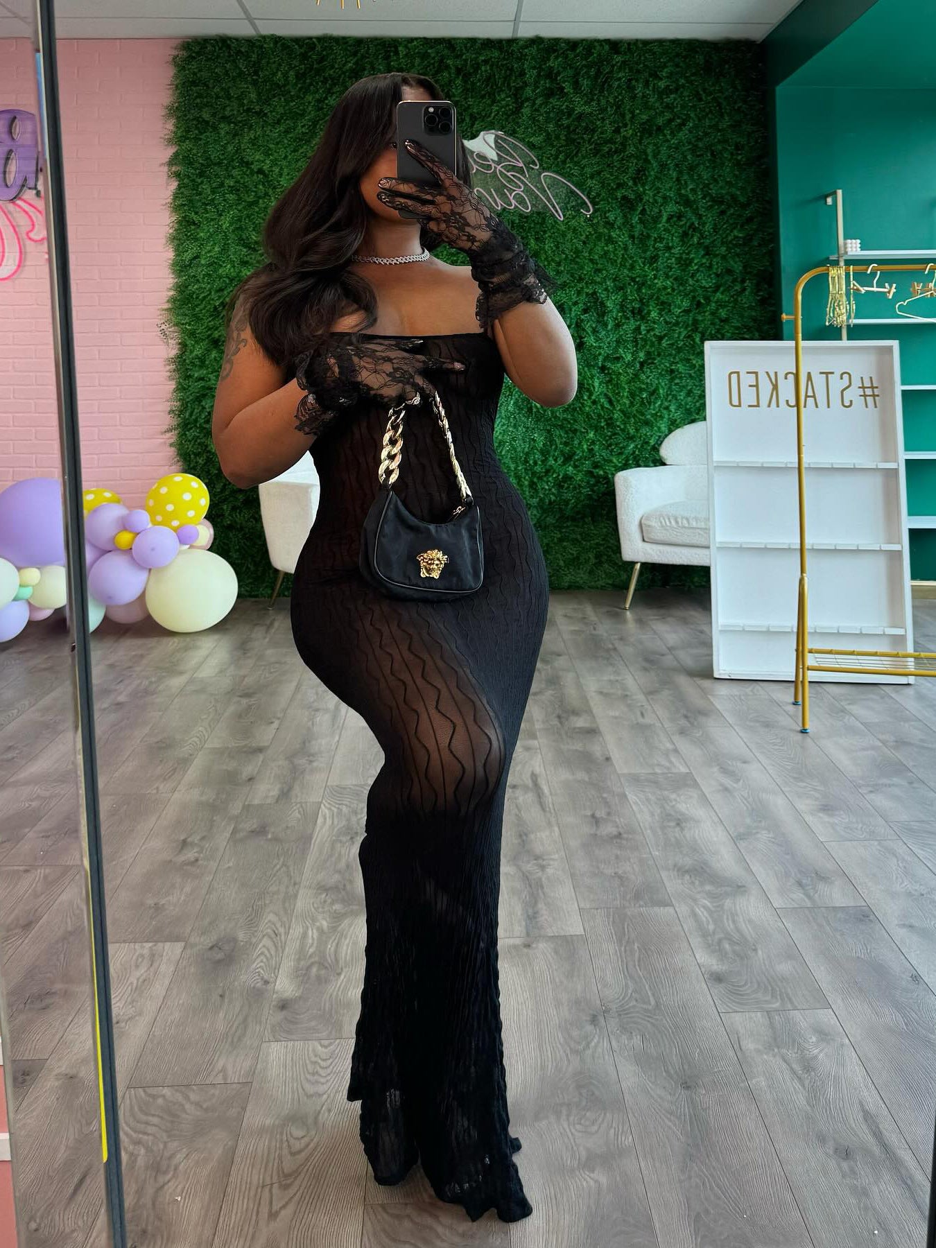 Women SexySee Through Strap Maxi Dress 3