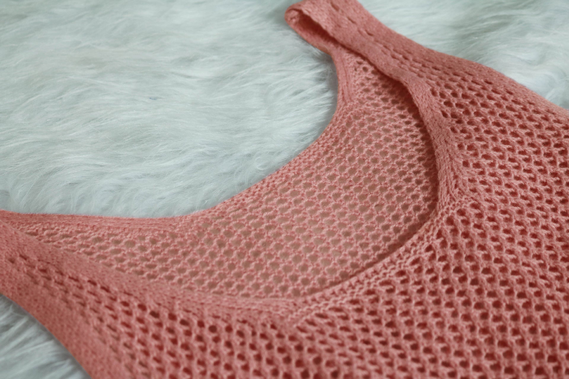 Women Casual Round Neck Sleeveless knitting Mesh Tassel See-Through Dress 12