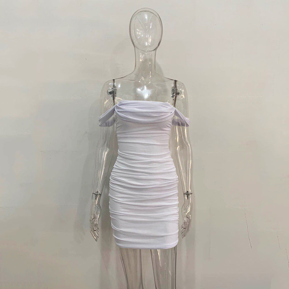 Summer Sling Off Shoulder Mesh Sexy Nightclub Bodycon Dress 6