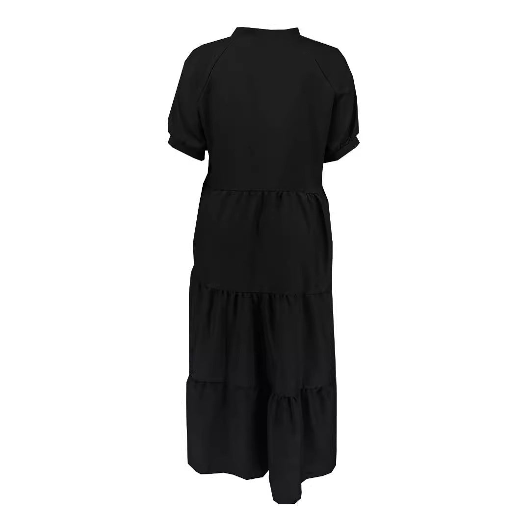 Plus Size Women Casual Button Turndown Collar Dress 4