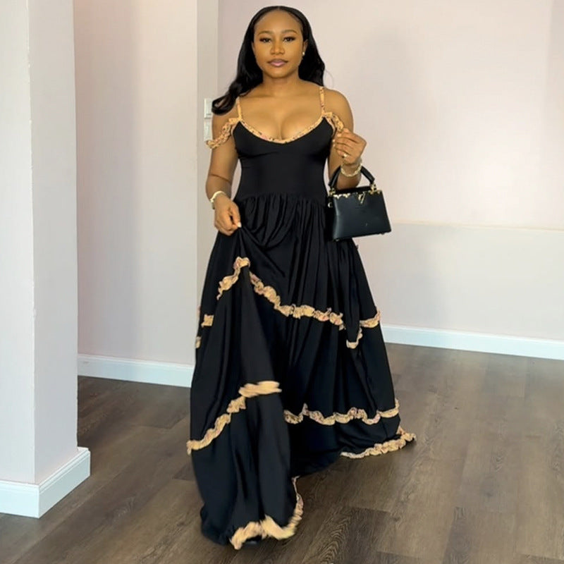 Women's Summer Fashion Sexy Straps Long Dress