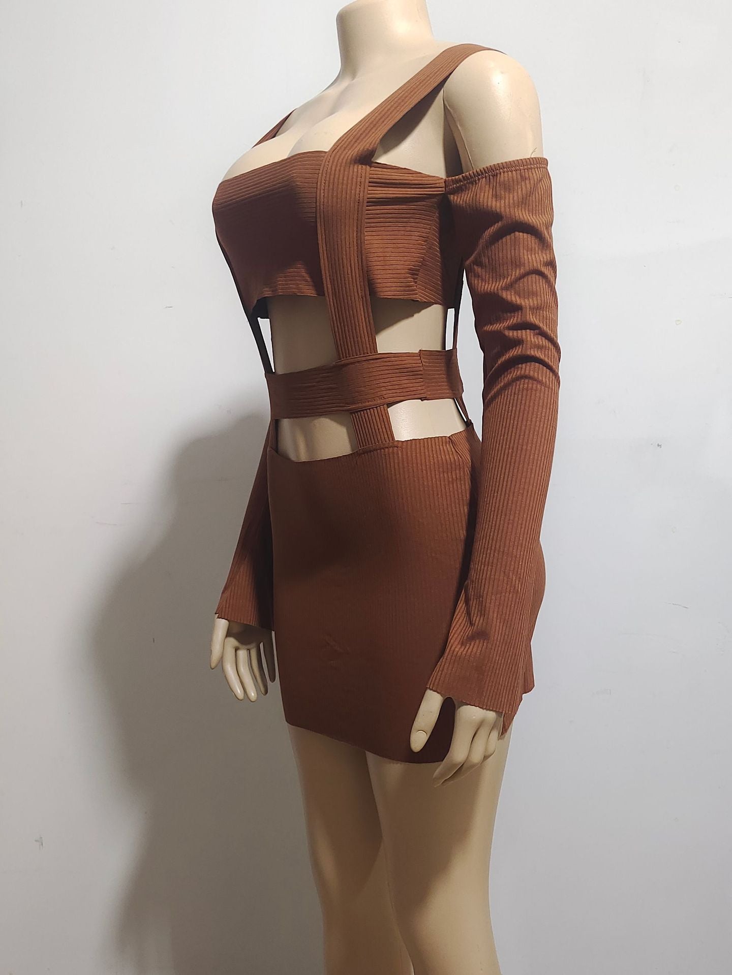 Women Sexy Hollow Suspender Bodycon Dress 12