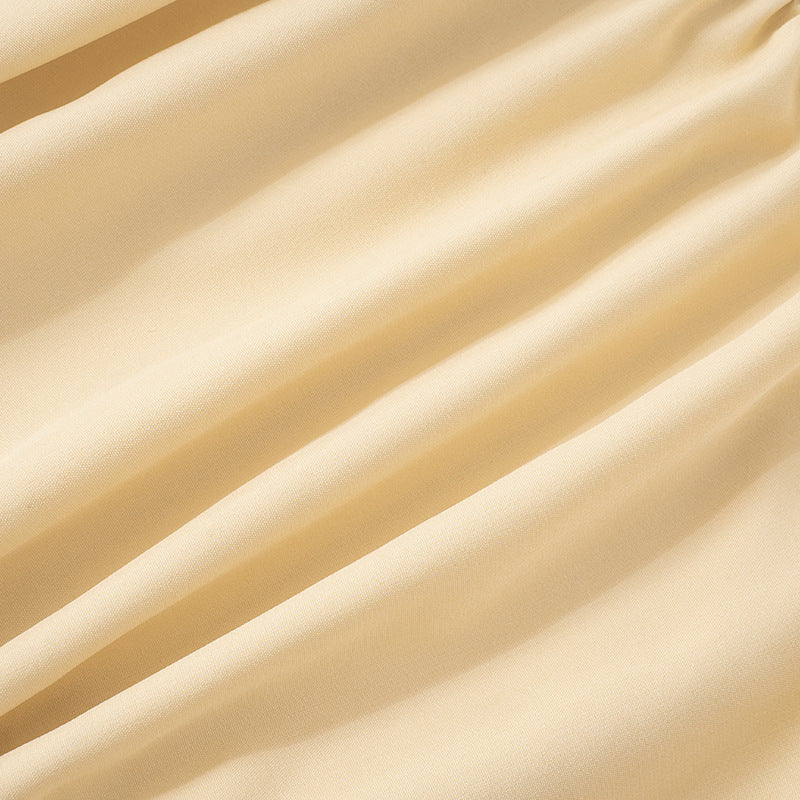 Women's Summer Solid Color Sexy Low Back Halter Neck Crop Top Sexy Short Skirt Set 17