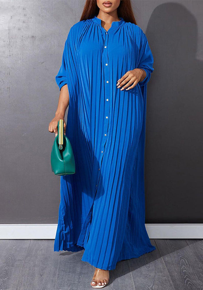 Plus Size Women Summer Loose Casual Pleated Dress