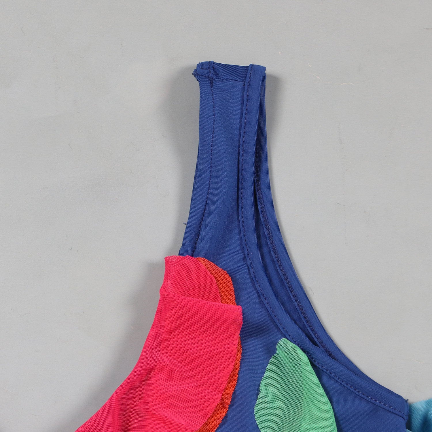 Women Contrasting Ruffles Line Irregular Mini Dress 41