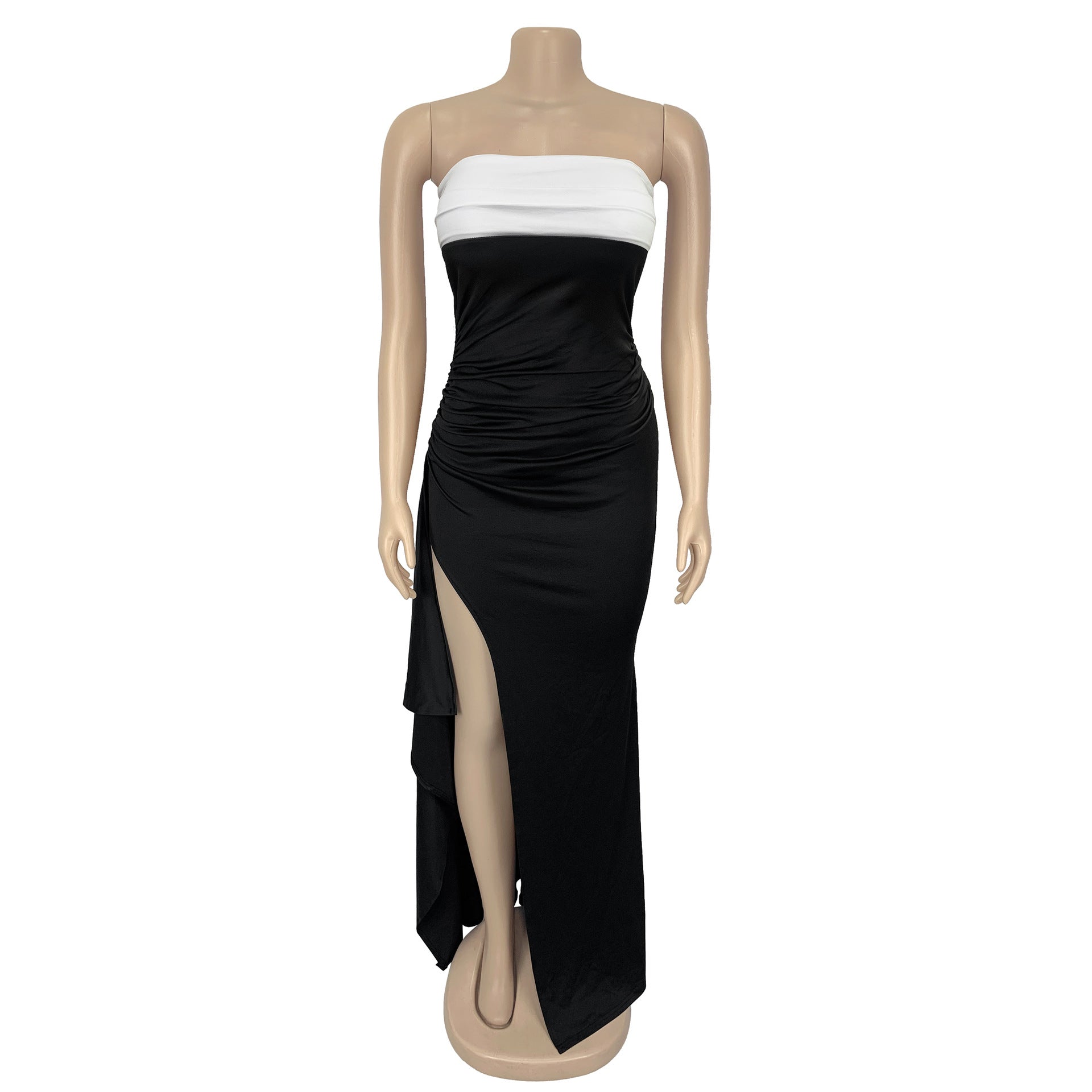 Women Sexy Slit Off Shoulder Strapless Dress 7