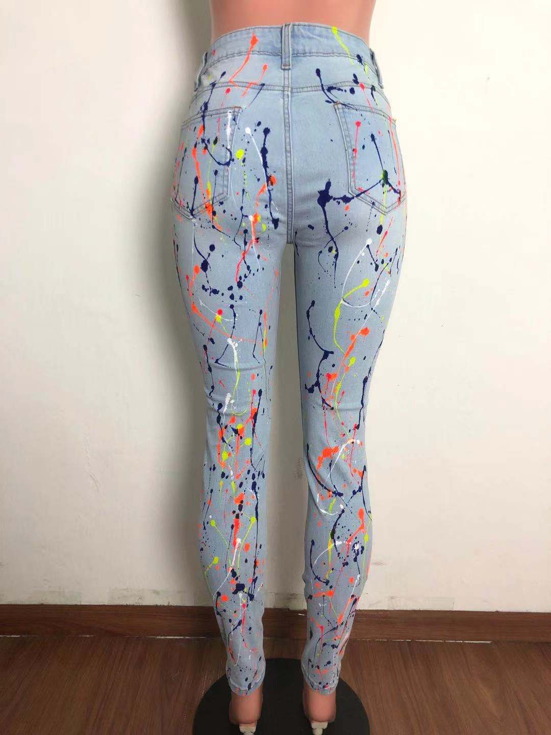 Women Ripped Denim Pants 8