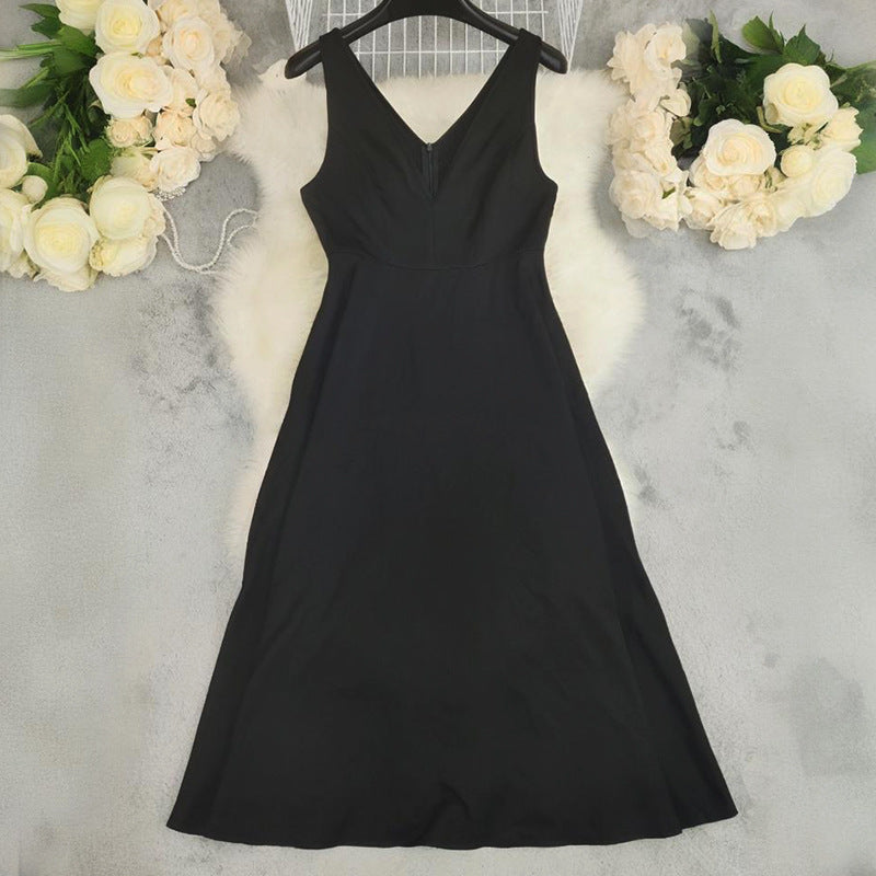 Summer Sleeveless Slim Waist Maxi Swing Dress