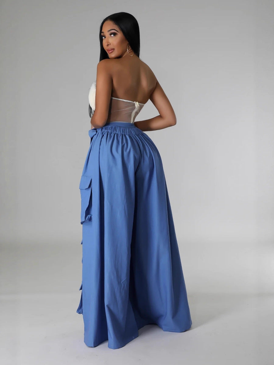 Women's Trendy Multi-Pocket Wide-Leg Pants 11