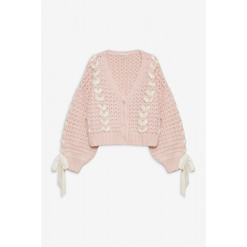 Autumn Winter V-Neck Lace Hollow Knitting Cardigan Top Loose Casual Sweater Jacket Women 6