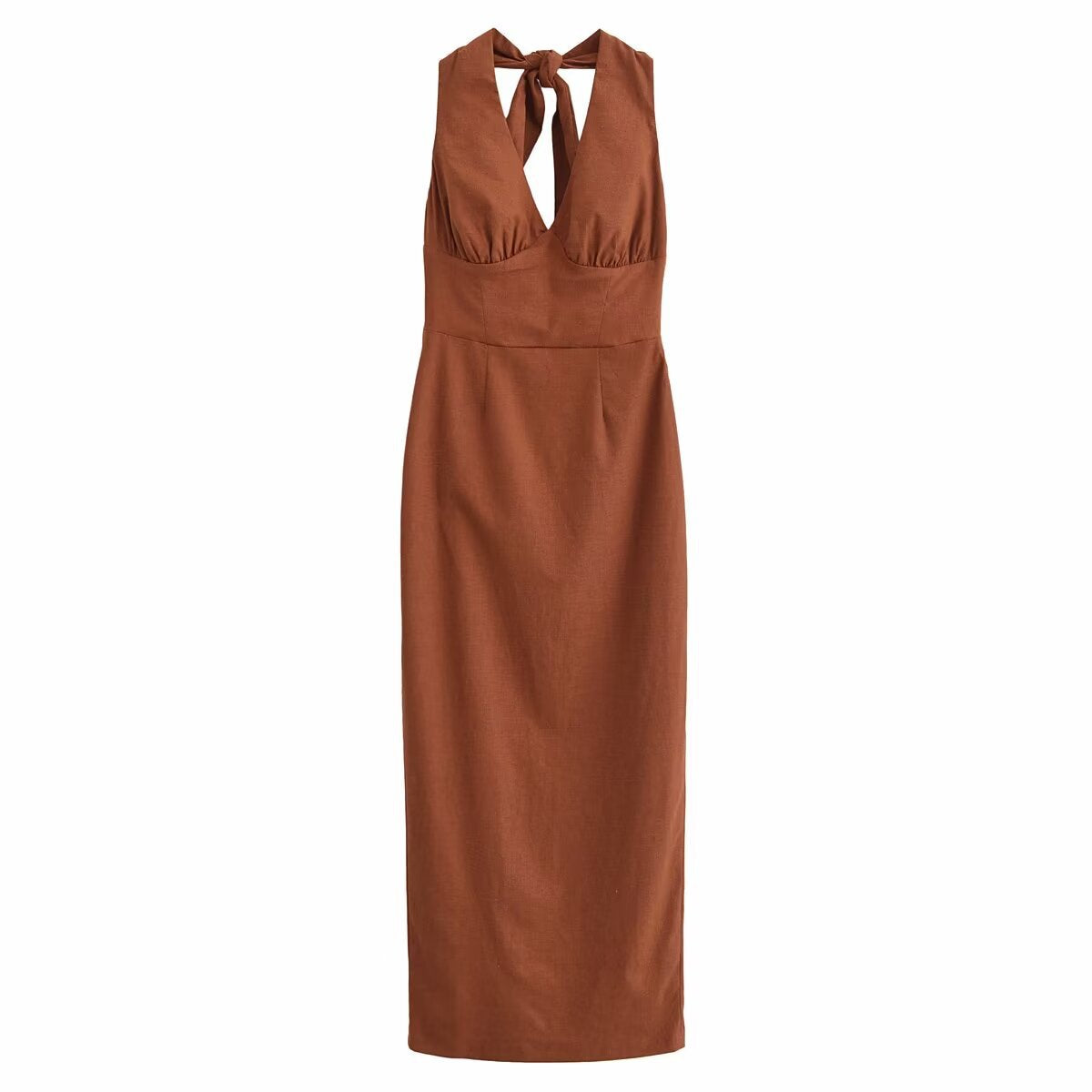 Women summer sexy v-neck backless Halter Neck dress 7