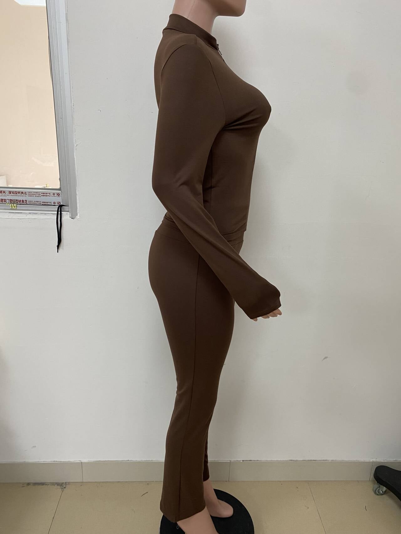 Women Casual Top and Bell Bottom Long Pants Two Piece Set 19