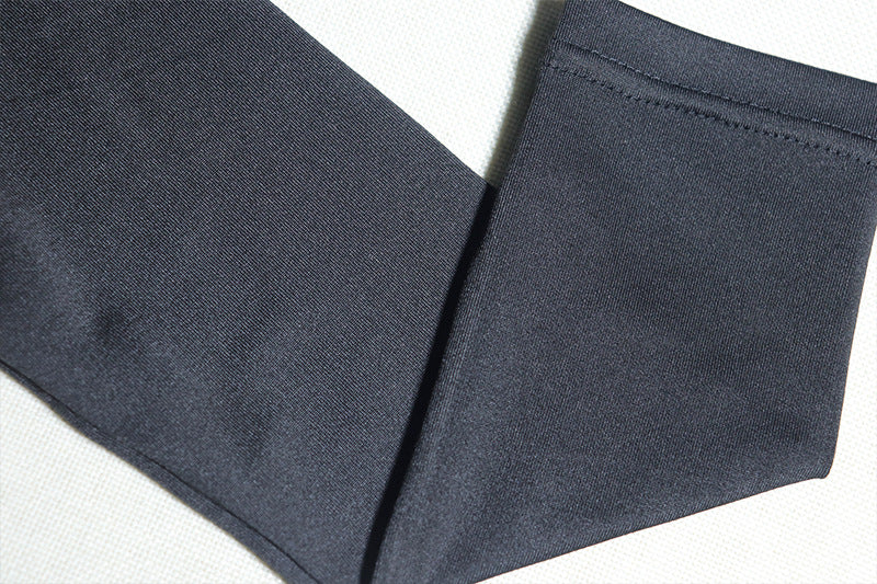 Women's Solid Color Round Neck Long Sleeve Lace Up Flower Bodycon Trendy Dress 19