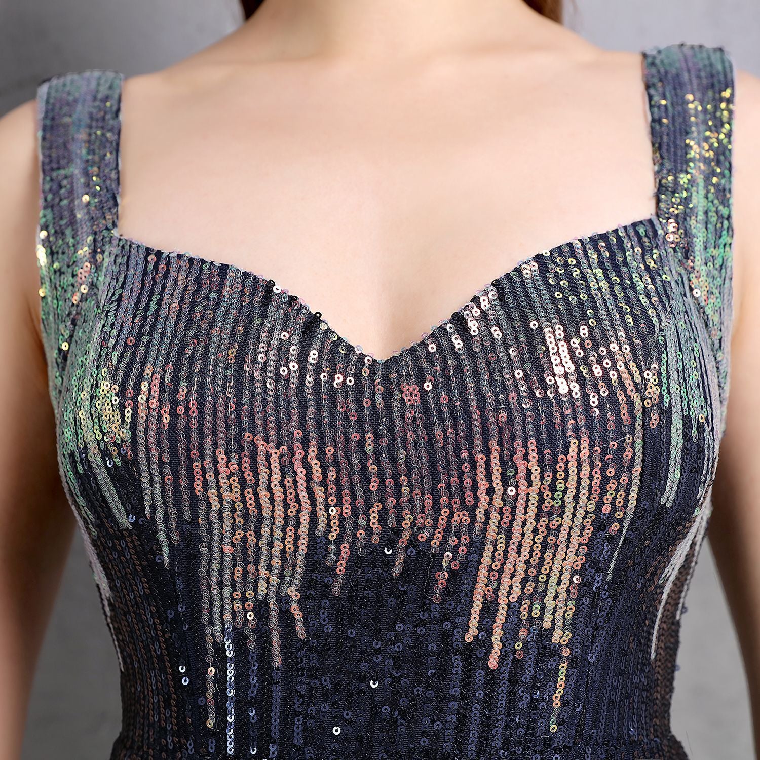 Formal Sequin Slit Sleeveless Mermaid Evening Dress 28