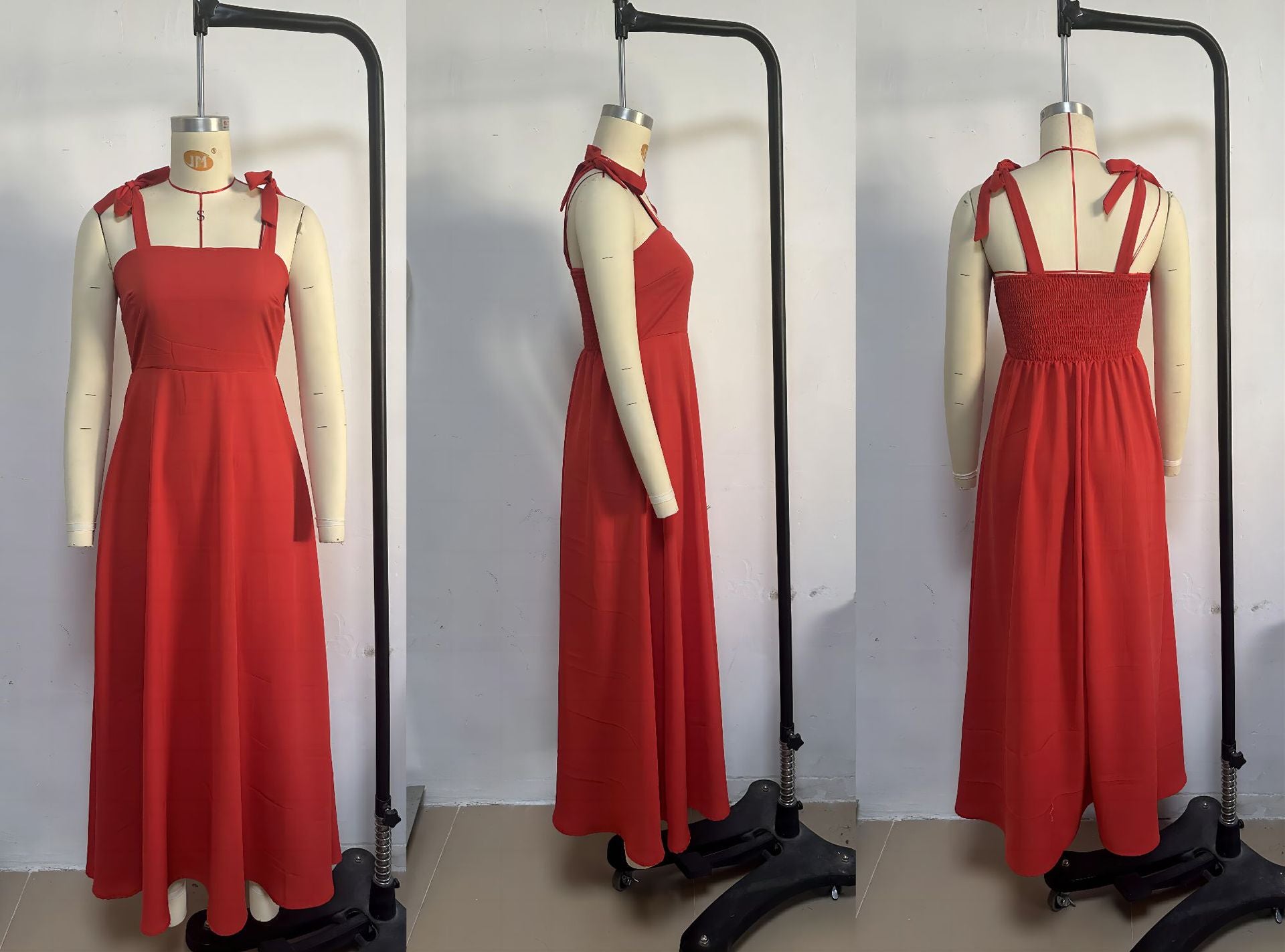 Solid Color Strap A-Line Casual Loose Dress 11