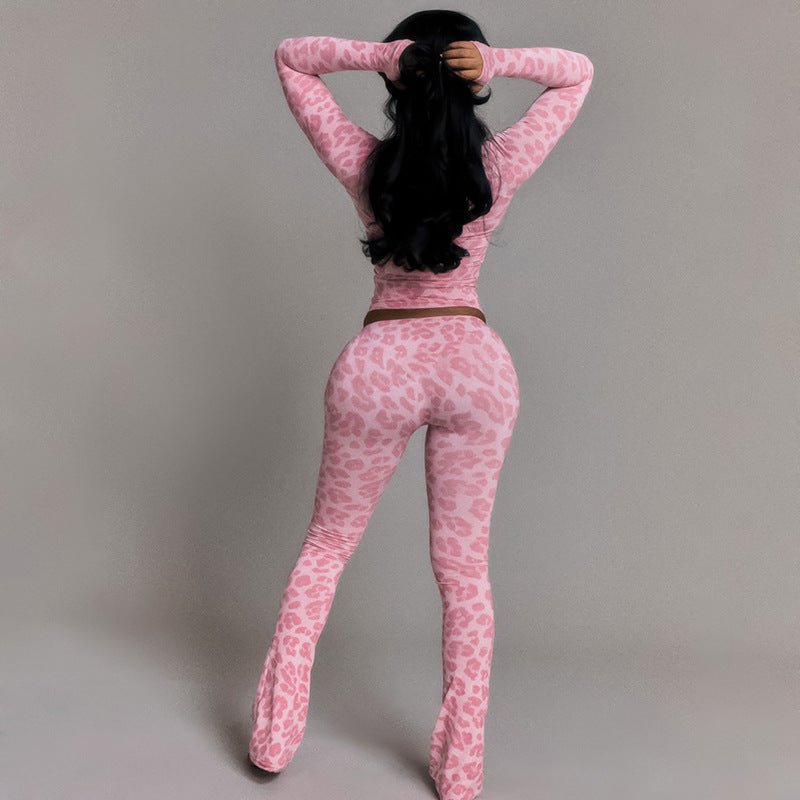 Women's Autumn Fashion Hooded Camouflage Print Long Sleeve Sports Slim Fit Casual Pants Set 13