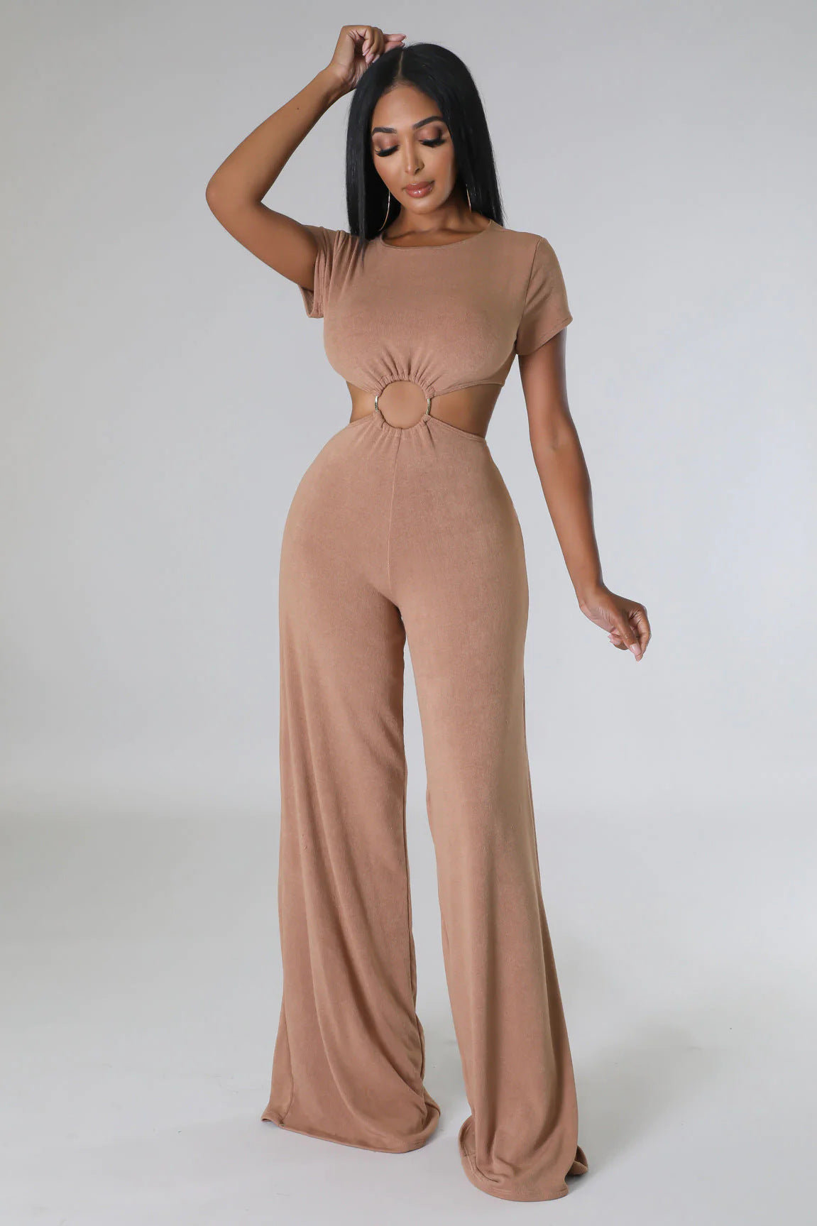 Sexy Patchwork Low Back Slim-Fitting Jumpsuit 9
