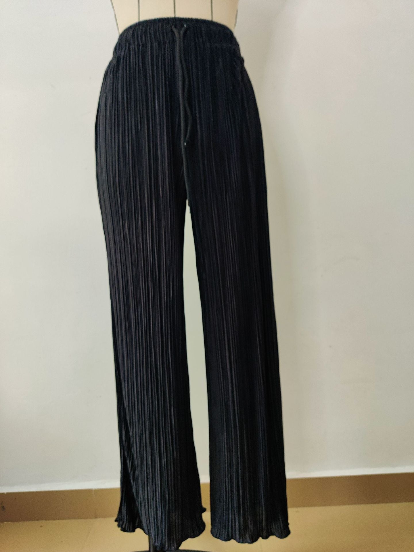Women's Pleated Spring And Autumn Trousers Elastic Waist Loose Pants 17