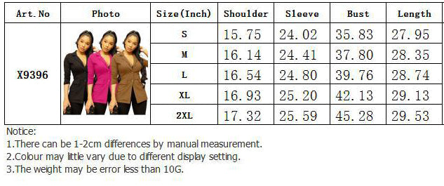 Fashion Women'S Solid Color Slim Fit Blazer Jacket 5