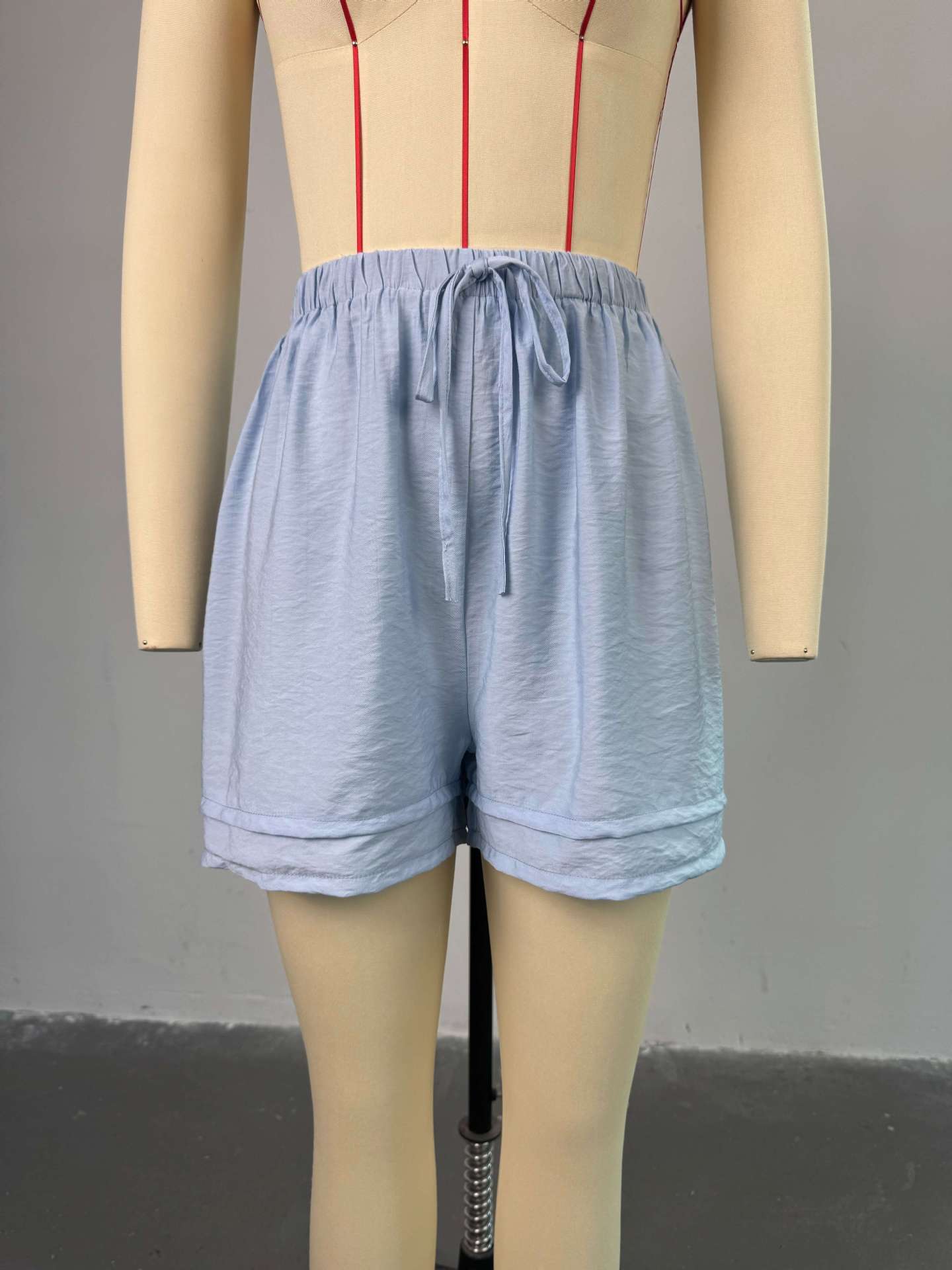 Women's Summer Fashion Lantern Sleeve Cardigan Wide-Leg Shorts Casual Set 15