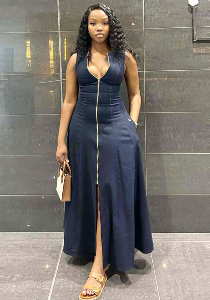 Women's Summer Fashion African Sexy V-Neck Maxi Dress