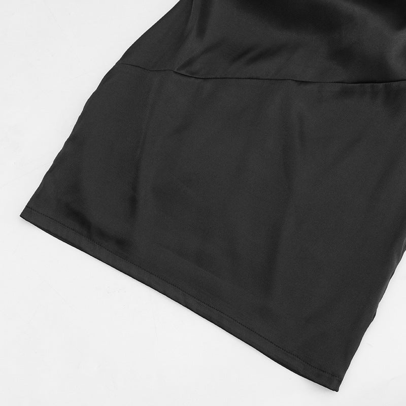 Women Halter Neck Lace-Up V-Neck Solid Bodycon Dress 11