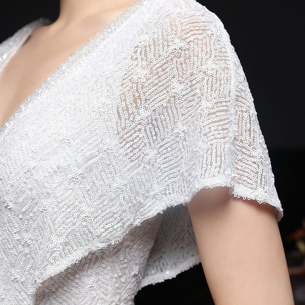 Spring and Summer Long Sequin Plus-Size Formal Party Evening Dress 18