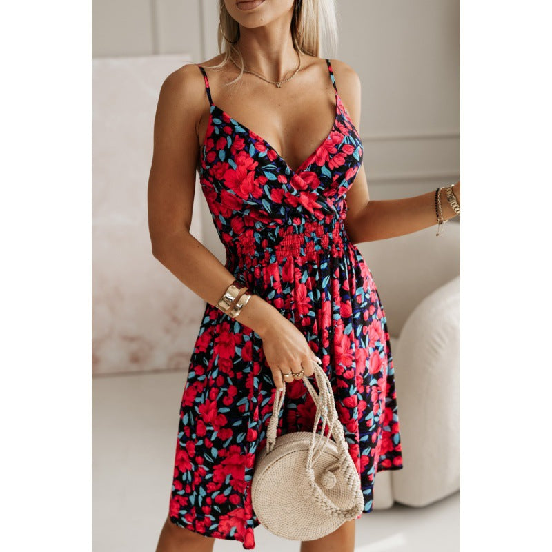Women floral suspender dress 10