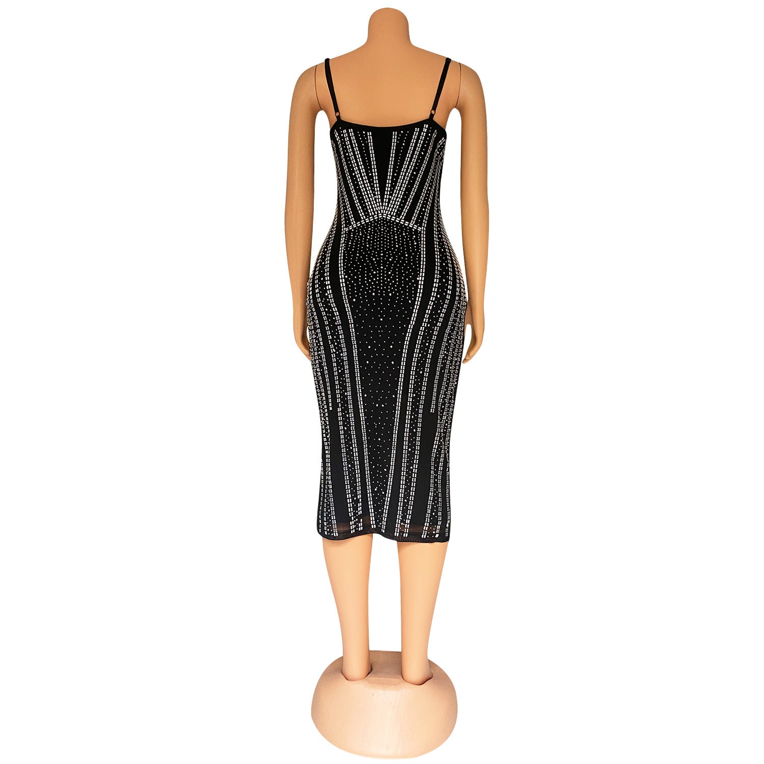 Autumn And Winter Women's Sexy Mesh Beaded Strap Nightclub Dress 14