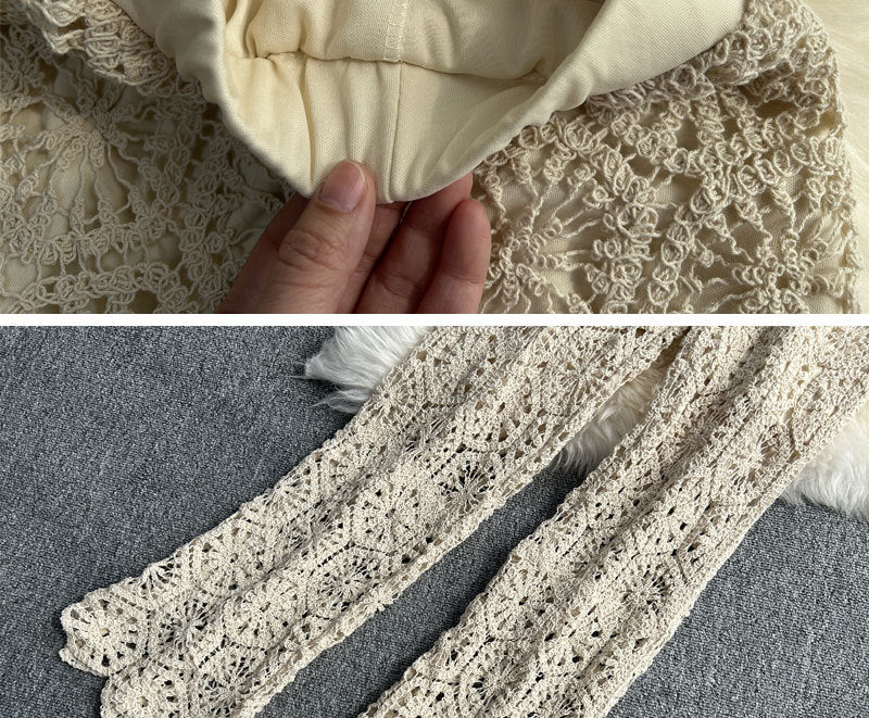 Sexy suspenders Halter Neck vest women's summer suit high waist hollow trousers two-piece set 11