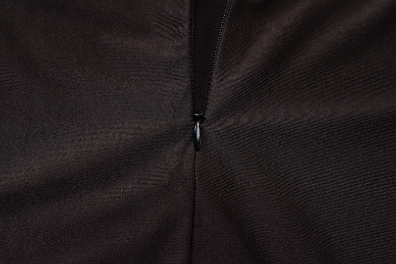 Women's Sexy Half Turtle Neck Sleeveless Slim Pleated Bodycon Dress 11