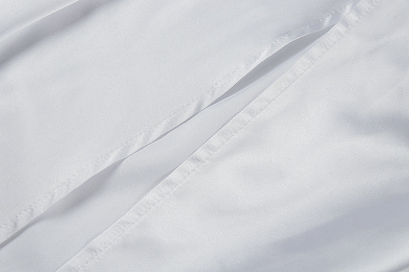 Summer Patchwork Low Back Strapless Slit Solid Dress 17